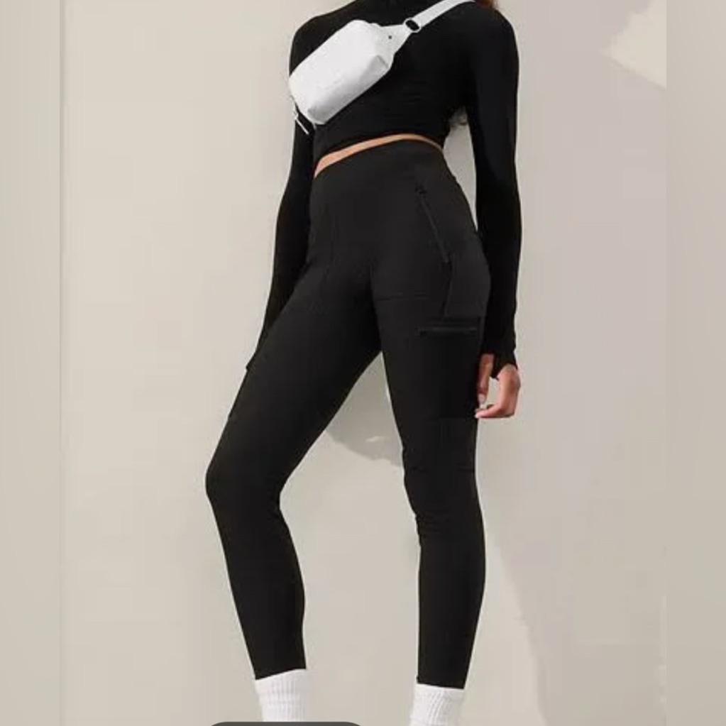 Athleta Black Headlands Hybrid Cargo Pant - Tight Fit